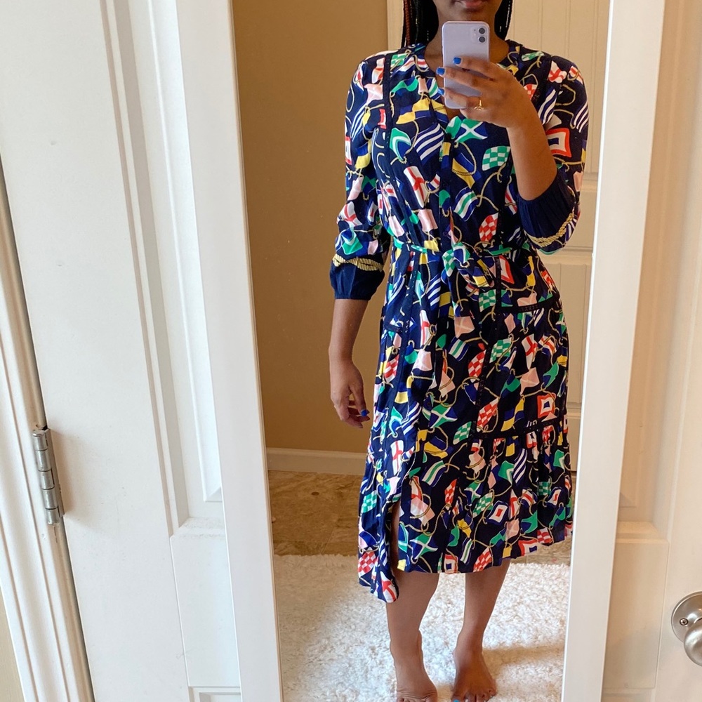 New : Button print midi dress M - Picture 1 of 6